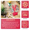 Floral Gardening Gloves for Women, Medium 9" Long, 6 Pairs of Pink Women's Gardening Gloves with Knit Wrist, Bright Print, Delicate Cotton Work Gloves
