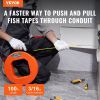 VEVOR Fish Tape, 100 ft, 3/16-inch, Fiberglass Wire Puller with Optimized Housing and Handle, Easy-to-Use Cable Puller Tool
