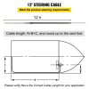 VEVOR Boat Steering Cable 12' Outboard Steering Cable 12 Feet Mechanical Rotary Steering Kit with 13 Inch Wheel for Boat Steering System