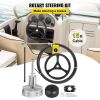 VEVOR Outboard Steering System 15' Outboard Steering System 15 Feet Boat Steering Cable with 13" Wheel Durable Marine Steering System