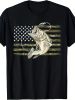 Fishing Camouflage American Flag Bass Fisherman Camouflage T-shirt