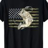 Fishing Camouflage American Flag Bass Fisherman Camouflage T-shirt